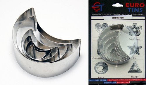 EUROTINS Euro Tins Demi-lune Emporte pièces Moule a Patisserie Biscuit Découper lot de 6 5060315533667 (5060315533667)