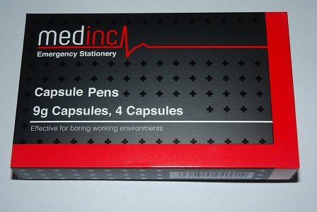 stylos capsules dans des emballages de médicaments