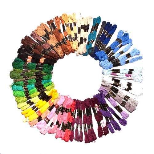 50 x 8m échevettes, assortiment de fils de cotton pour broderie Par CurtzyTM 5060317674443 Kurtzy