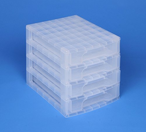 Really Useful Box REALLY uSEFUL boîte en plastique transparent bOX organiseur de bureau 4 x 5 litres 400 x 310 x 310 mm code EAN 5060321924572 