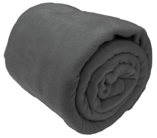 Chaude gris 254 x 265 cm grand doux confortable couverture polaire polyester throw plaid 5060324080558 A-Express