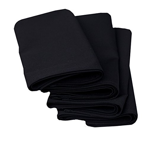 Linenme Serviettes de table LinenMe, Plain, 45x45cm, tout coton, Set de 12, Noir code EAN 5060324985945 