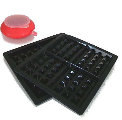 Kit Gaufre - 2 x moules à gaufres, poche pâtiss...