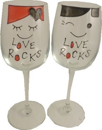 Motif Love Rocks Boyfriend et Coffret de 2 verr...