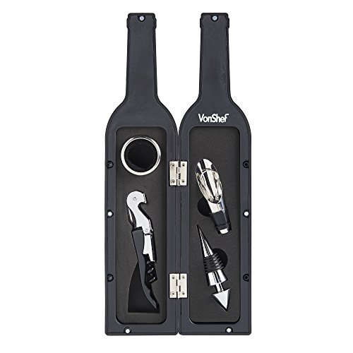 Coffret sommelier vin - 4 accessoires (tire-bou...