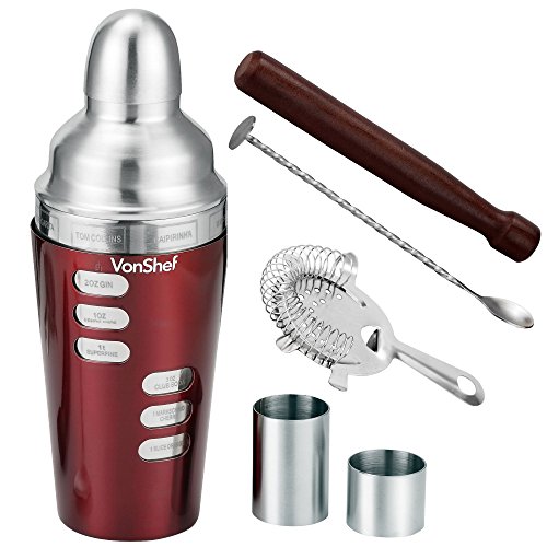 Ensemble à cocktail rouge- inclus un égouttoir ...