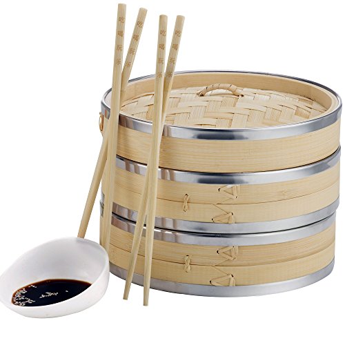 Appareil à vapeur bamboo premium 20cm 2 niveaux...