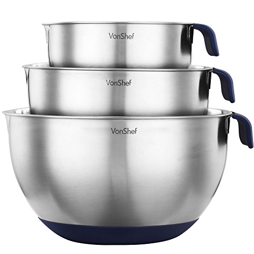 Set de 3 bols mélangeurs en acier inoxydable av...