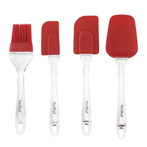 Set VonShef 4 pièces Spatule en silicone gratto...