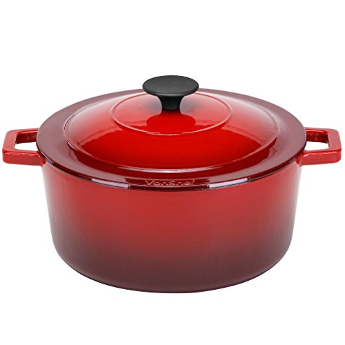 4.5 litres plat rond revêtement fonte emaillée