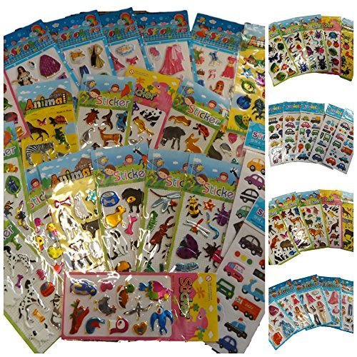 25 Petites Feuilles de Stickers pour Enfants po...