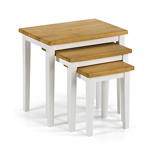 Julian Bowen Cleo tables gigognes 2 tons, bois, chêne/blanc 5060354913857 (5060354913857)