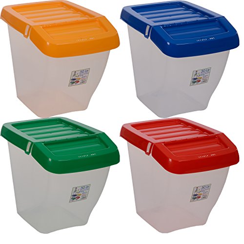 Poubelle de recyclage 50 l avec couvercle à cha...