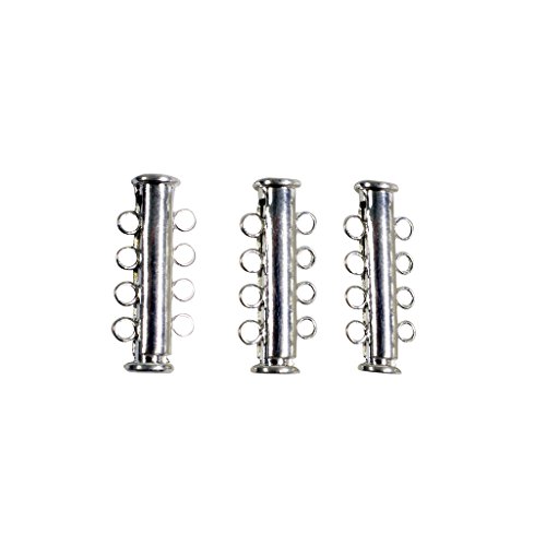 Lot de 3 fermoirs barres tubes magnétiques coul...