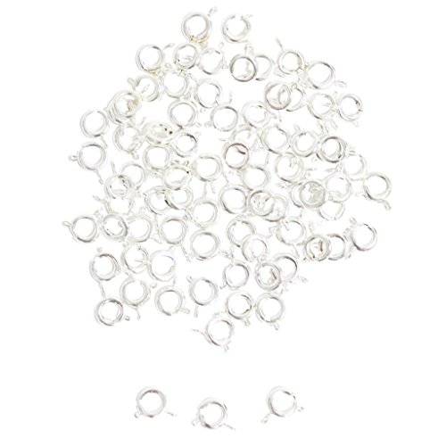 Fermoirs à ressort en plaqué argent 8mm apprêts...