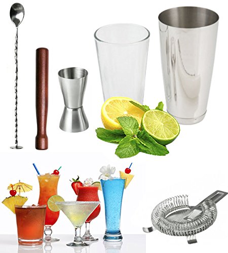 © cocktail boston shaker verre cuillère torsadé...