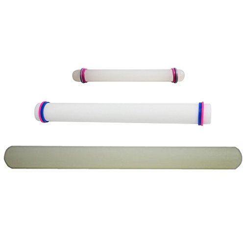 M 3 rouleaux à pâtisserie lisses 23/33/50cm ave...