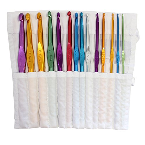 Curtzy Crochet Ensemble de 14 crochets de 2mm à 10mm vendus dans une pochette en coton par Curtzy TM 5060392471876 (5060392471876)
