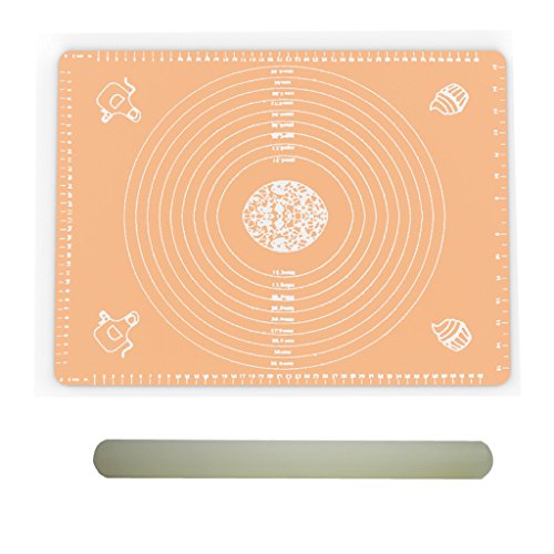 Grand tapis de travail en silicone pour pâtisserie et un rouleau à pâtisserie antiadhésif de 20 pouces/ 50.8cm- Rosa Kurtzy 5060392481769 Kurtzy