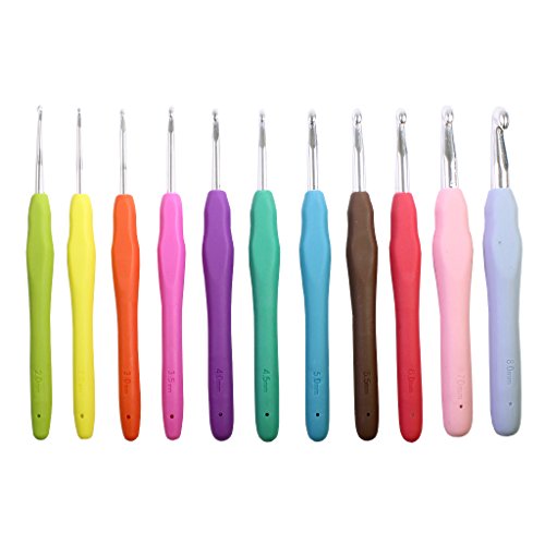 Ensemble de 11 Aiguilles à Crochet en Aluminium...