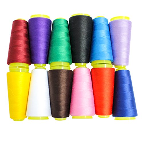 12 Bobines de Fils en Polyester pour Surjeteuse...