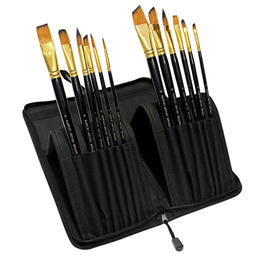 M ensemble de 12 pinceaux dans un étui à fermet...