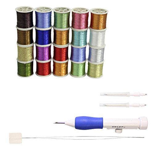 M stylo de broderie à 3 aiguilles et 20 bobines...