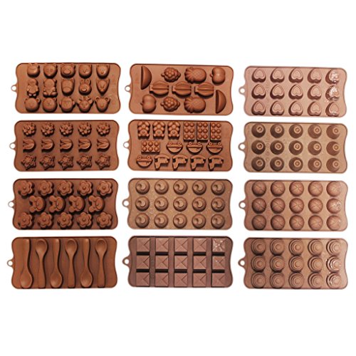 CurtzyTM Ensemble 12 Plateaux à Moules en Caout...