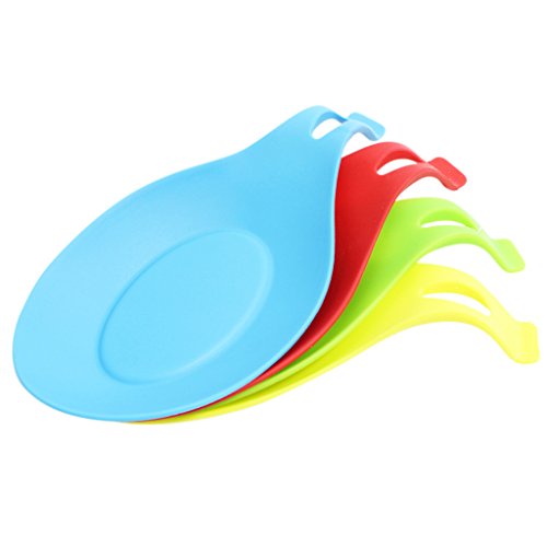 M 4 repose-cuillères en silicone colorés- sans ...