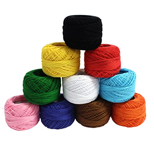 KurtzyTM 10 Bobines de Fil de Coton Coloré pour...