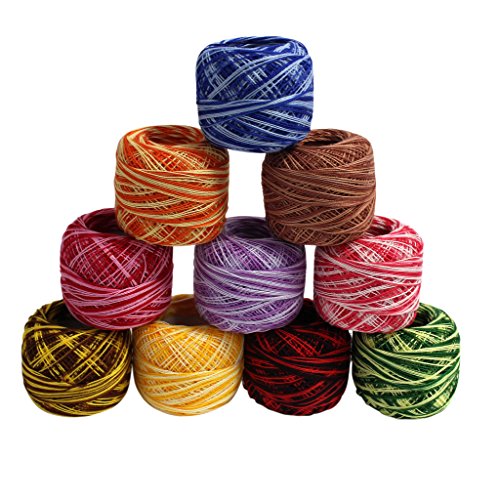 Bobines de Fil de Coton Rayé pour Croche