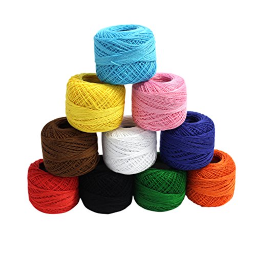 KurtzyTM 10 Bobines de Fil de Coton Coloré pour...