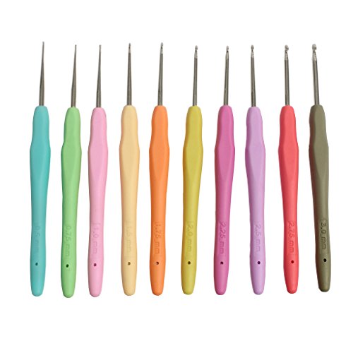 M 10 aiguilles à crochet avec manches en caoutc...