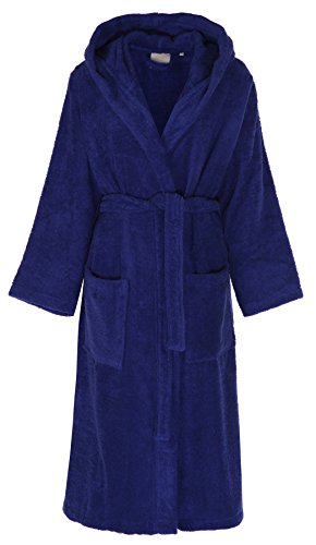 Florentina Peignoir à capuche pour femme en coton éponge doux de Florentina, Bleu (S) code EAN 5060392962558 