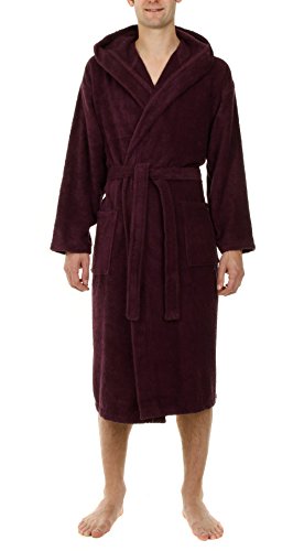 - peignoir à capuche en éponge - violet foncé - 100% coton (xl) 5060392964576 John Christian