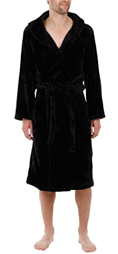 Robe de chambre ultra-douce en polaire à capuche - Noir - Homme (XL) 5060392964897 John Christian