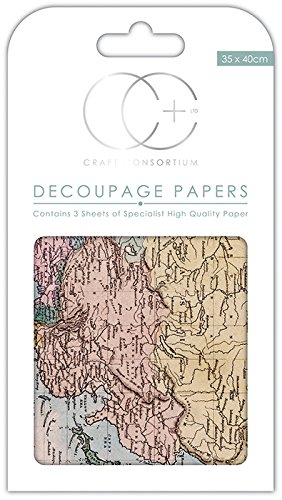 Craft Consortium De découpage papiers - carte du monde code EAN 5060394620975 