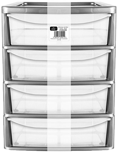 Meuble de rangement à 4 tiroirs en plastique po...