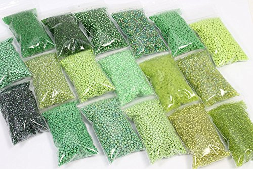 Totally Beads Ltd De Rocailles En Verre-Taille 11-25 g sacs-- spécial acheter - 10 sacs de couleur mix-Vert 5060407562469 (5060407562469)