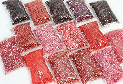Totally Beads Ltd De Rocailles En Verre-Taille 11-25 g sacs-- spécial acheter - 10 sacs de couleur mix-Rouge 5060407562599 (5060407562599)