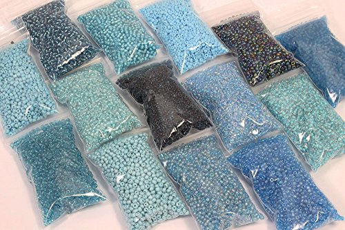 Totally Beads Ltd De Rocailles En Verre-Taille 11-25 g sacs-- spécial acheter - 10 sacs de couleur mix-Turquoise 5060407562612 (5060407562612)