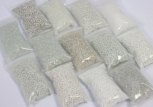 Totally Beads Ltd De Rocailles En Verre-Taille 11-25 g sacs-- spécial acheter - 10 Sacs-Blanc Assortiment de couleurs Transparent 5060407562643 (5060407562643)
