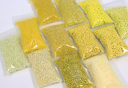 Totally Beads Ltd De Rocailles En Verre-Taille 11-25 g sacs-- spécial acheter - 10 sacs de couleur mix-Jaune 5060407562674 (5060407562674)