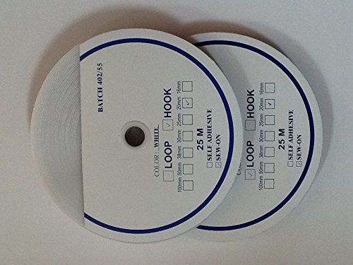 Church Products UK Crochet et boucle de ruban à coudre 20 mm blanc 25 m 5060413010152 (5060413010152)