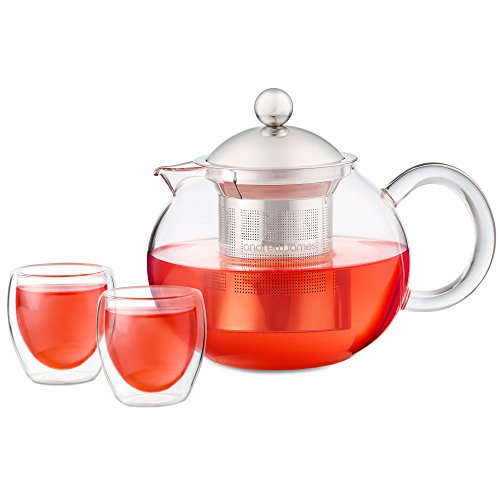 Service à Thé Andrew James - Théière en verre e...