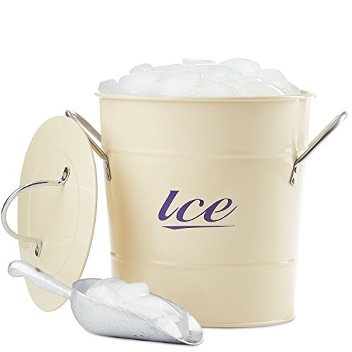 - seau à glace en crème classique avec cuillère...