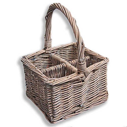 Panier couverts/verres osier 4 x compartiment +...