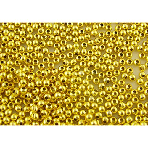 Plaqué or x 100 Perles intercalaires Boule Liss...