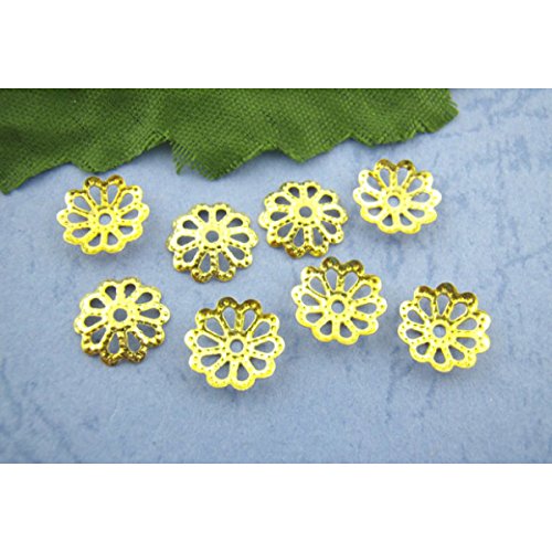 Lush beads LOT DE 100 COUPELLES PERLE INTERCALAIRE plaqué or fleur bijouterie conclusions - 4 mm-L00875 code EAN 5060424613014 