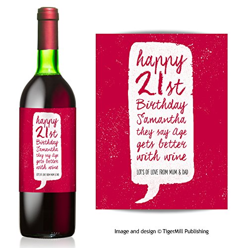 Personnalisé contemporain bouteille de vin étiq...